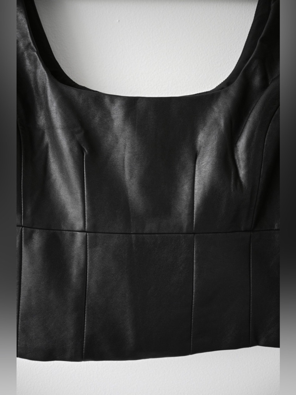 Lulu's Faux Leather Top, New with tags - Picture 6 of 9